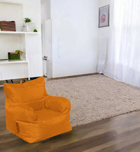 Poltrona imbottita con Ossidiana, colore arancione, Misure 80 x 80 x 80 cm