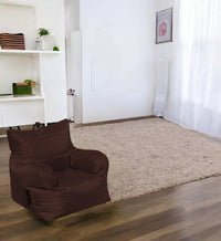 Poltrona imbottita con Ossidiana, colore marrone, Misure 80 x 80 x 80 cm