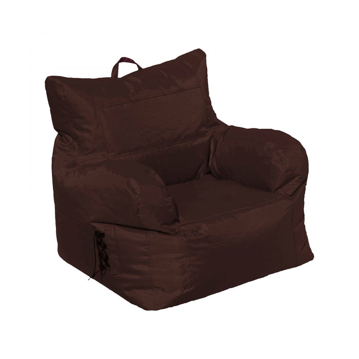 Poltrona imbottita con Ossidiana, colore marrone, Misure 80 x 80 x 80 cm