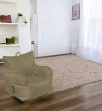 Poltrona imbottita con Ossidiana, colore beige, Misure 80 x 80 x 80 cm