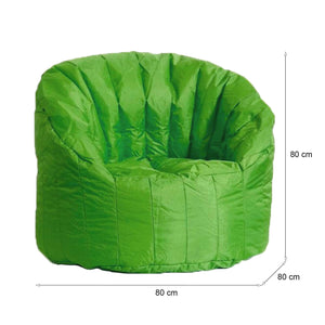 Poltrona imbottita Allos, colore verde, Misure 80 x 80 x 80 cm