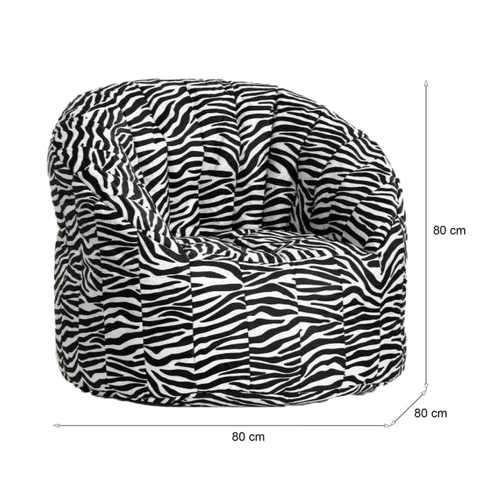 Poltrona imbottita Allos, effetto "zebrato", Misure 80 x 80 x 80 cm
