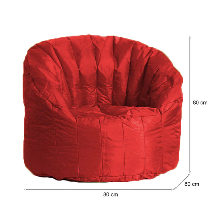 Poltrona imbottita Allos, colore rosso, Misure 80 x 80 x 80 cm