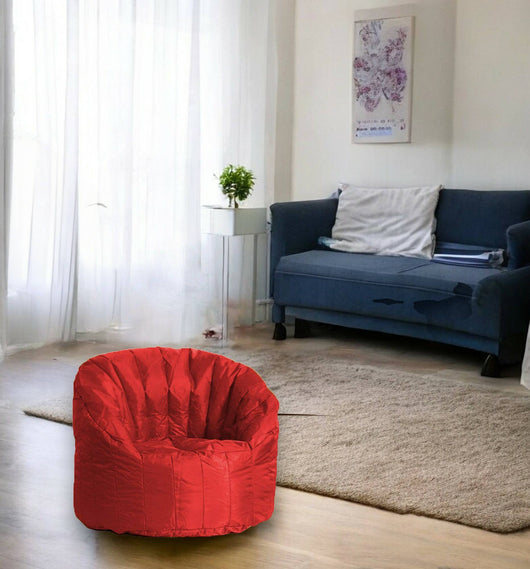 Poltrona imbottita Allos, colore rosso, Misure 80 x 80 x 80 cm