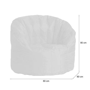 Poltrona imbottita Allos, colore bianco, Misure 80 x 80 x 80 cm