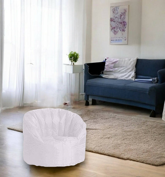 Poltrona imbottita Allos, colore bianco, Misure 80 x 80 x 80 cm