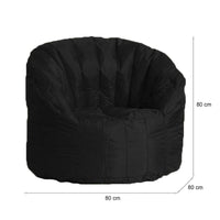 Poltrona imbottita Allos, colore nero, Misure 80 x 80 x 80 cm