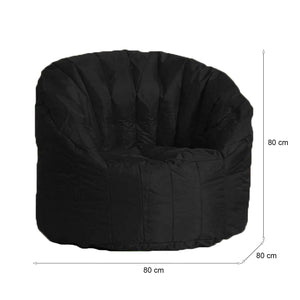 Poltrona imbottita Allos, colore nero, Misure 80 x 80 x 80 cm