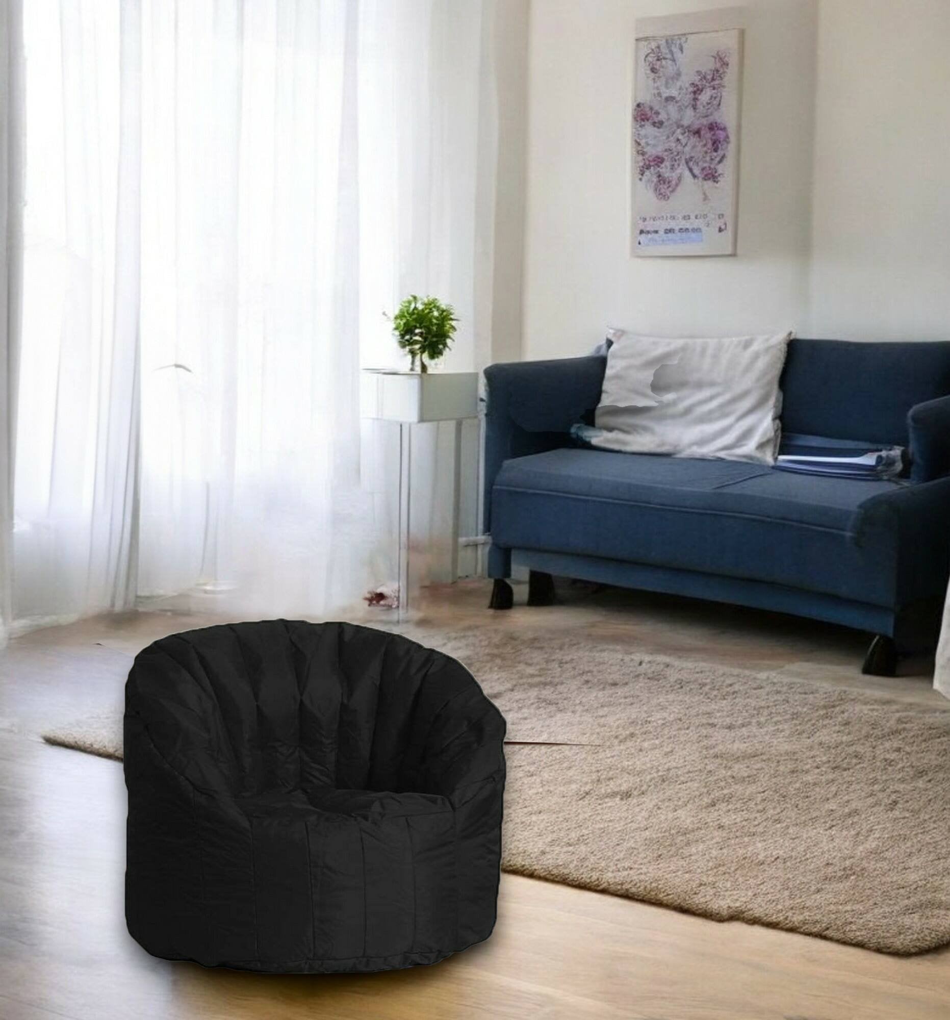 Poltrona imbottita Allos, colore nero, Misure 80 x 80 x 80 cm