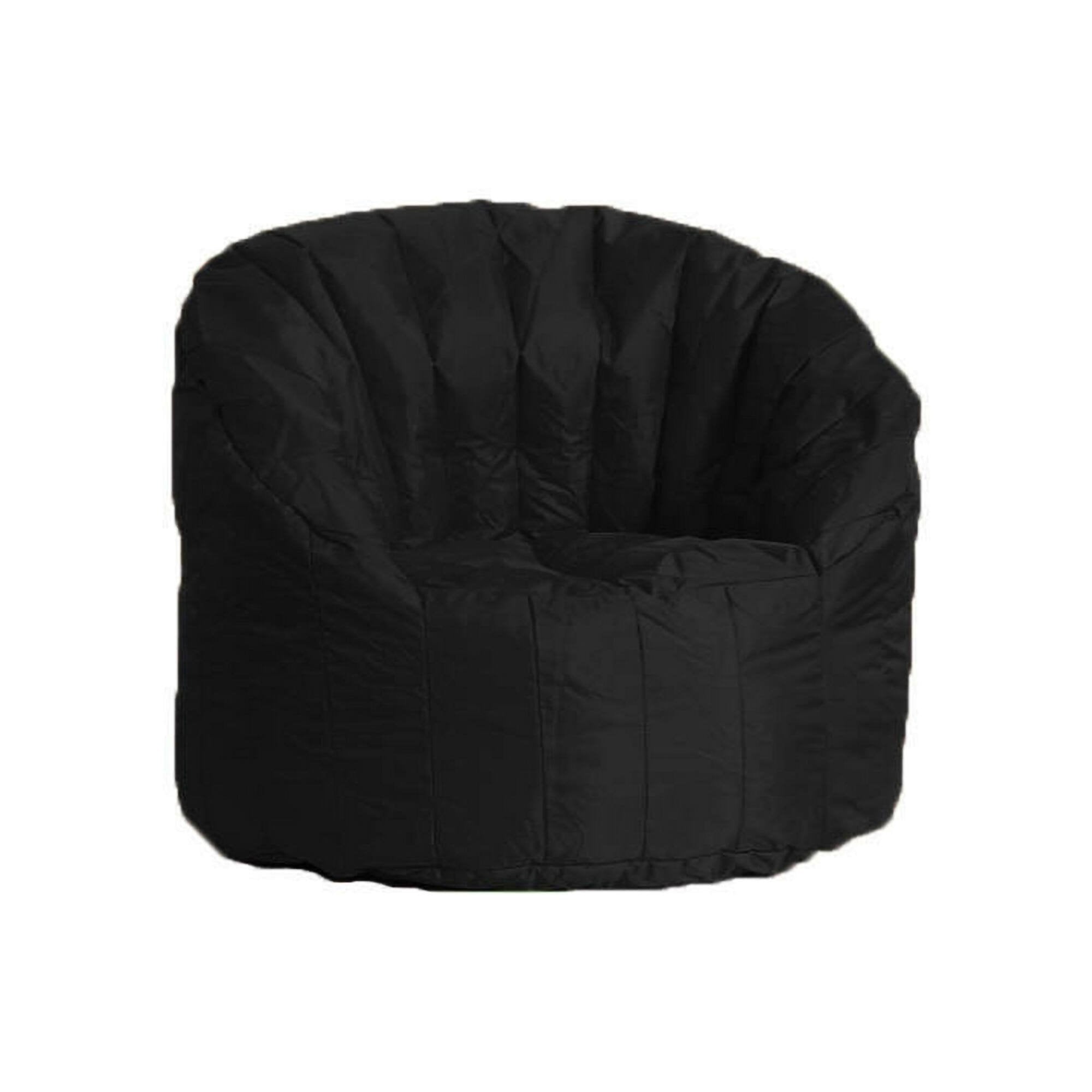 Poltrona imbottita Allos, colore nero, Misure 80 x 80 x 80 cm