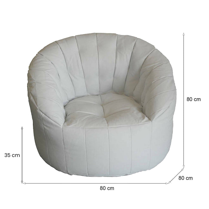 Poltrona imbottita Amenso, colore bianco, Misure 80 x 80 x 80 cm