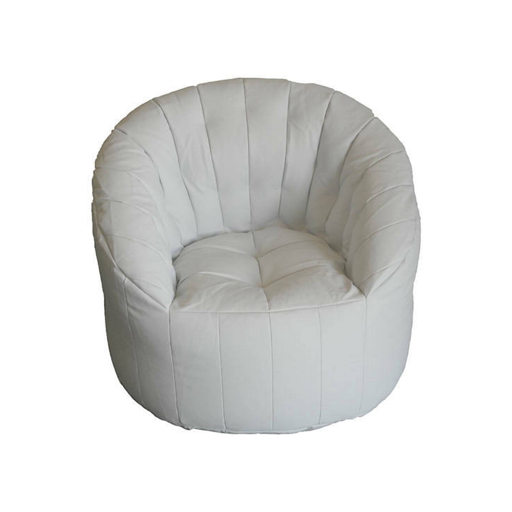 Poltrona imbottita Amenso, colore bianco, Misure 80 x 80 x 80 cm