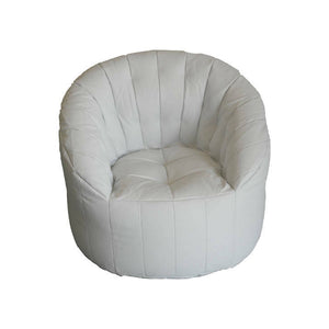 Poltrona imbottita Amenso, colore bianco, Misure 80 x 80 x 80 cm