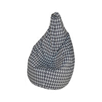 Poltrona a sacco con fantasia "Pied de Maristella, colore bianco e nero, Misure 80 x 120 x 80 cm