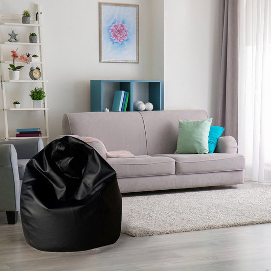 Poltrona a sacco a tinta Alez, colore nero, Misure 80 x 120 x 80 cm