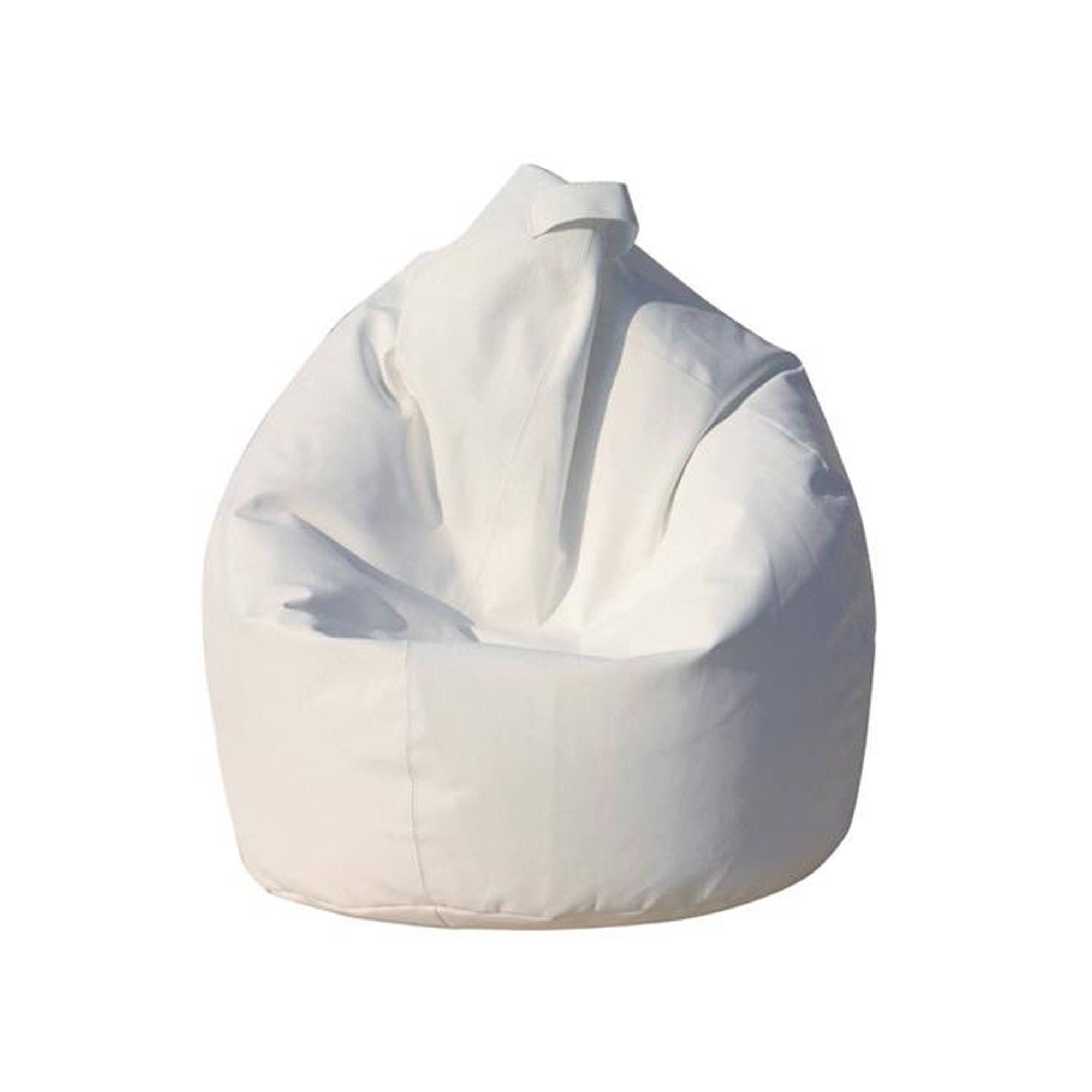 Pouf a sacco Alez, colore bianco, Misure 80 x 120 x 80 cm