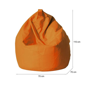 Pouf a sacco Azelia, colore arancione, Misure 80 x 120 x 80 cm