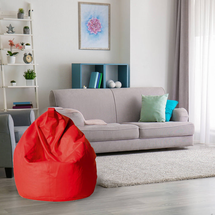 Pouf a sacco Azelia, colore rosso, Misure 80 x 120 x 80 cm