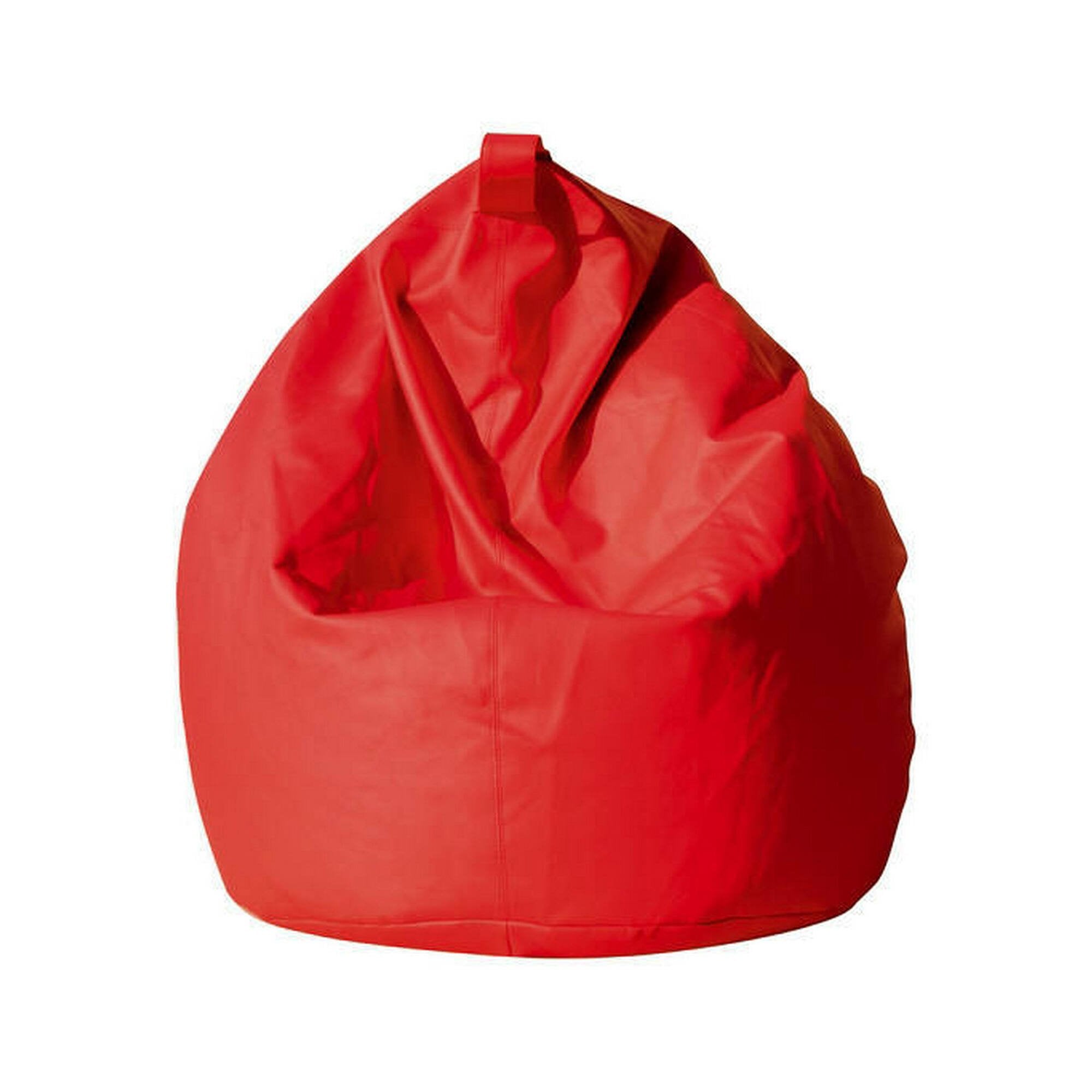 Pouf a sacco Azelia, colore rosso, Misure 80 x 120 x 80 cm