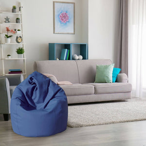 Pouf a sacco Azelia, colore blu, Misure 80 x 120 x 80 cm
