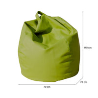 Pouf a sacco Azelia, colore verde, Misure 80 x 120 x 80 cm