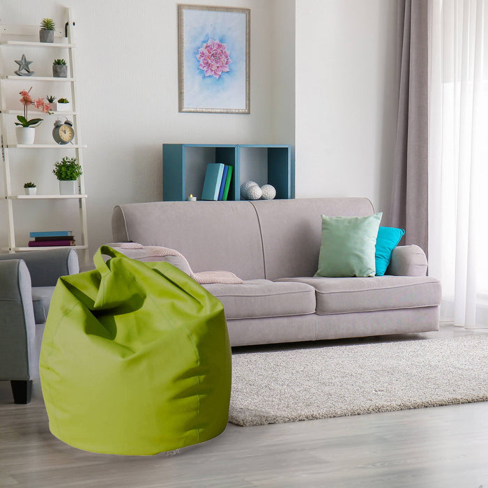 Pouf a sacco Azelia, colore verde, Misure 80 x 120 x 80 cm