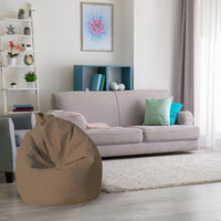Pouf a sacco Azelia, colore beige, Misure 80 x 120 x 80 cm