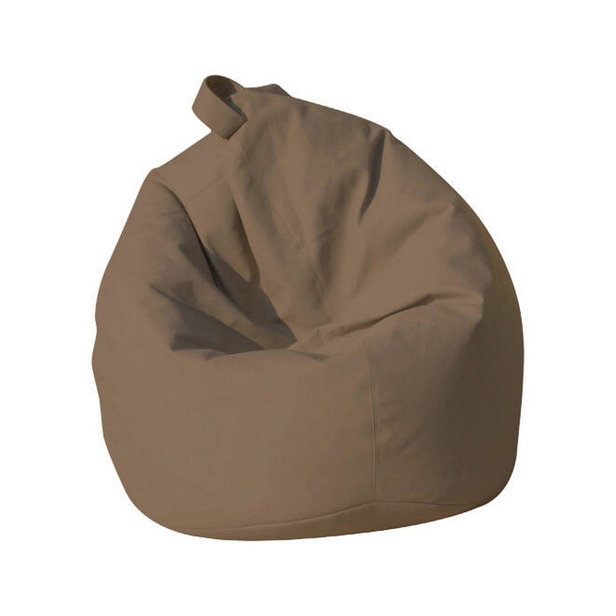 Pouf a sacco Azelia, colore beige, Misure 80 x 120 x 80 cm