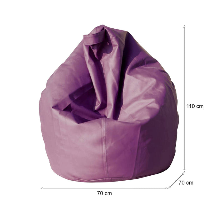 Pouf a sacco Azelia, colore viola, Misure 80 x 120 x 80 cm