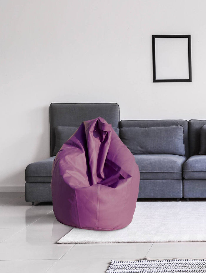 Pouf a sacco Azelia, colore viola, Misure 80 x 120 x 80 cm