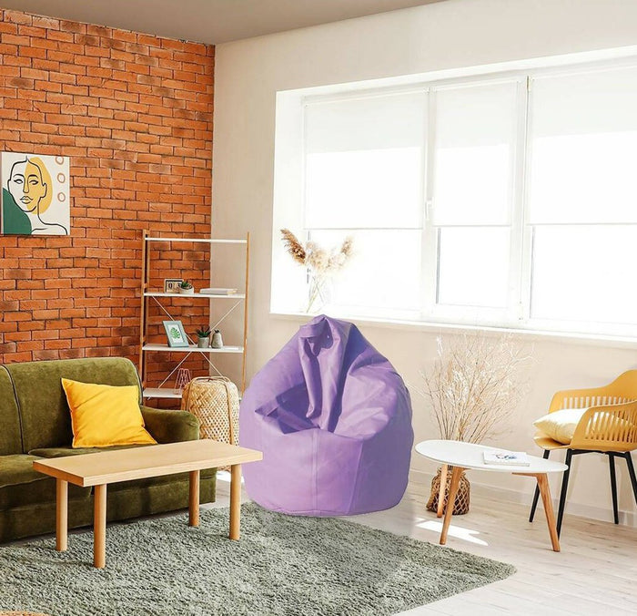 Pouf a sacco Azelia, colore lilla, Misure 80 x 120 x 80 cm