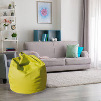 Pouf a sacco Azelia, colore giallo, Misure 80 x 120 x 80 cm