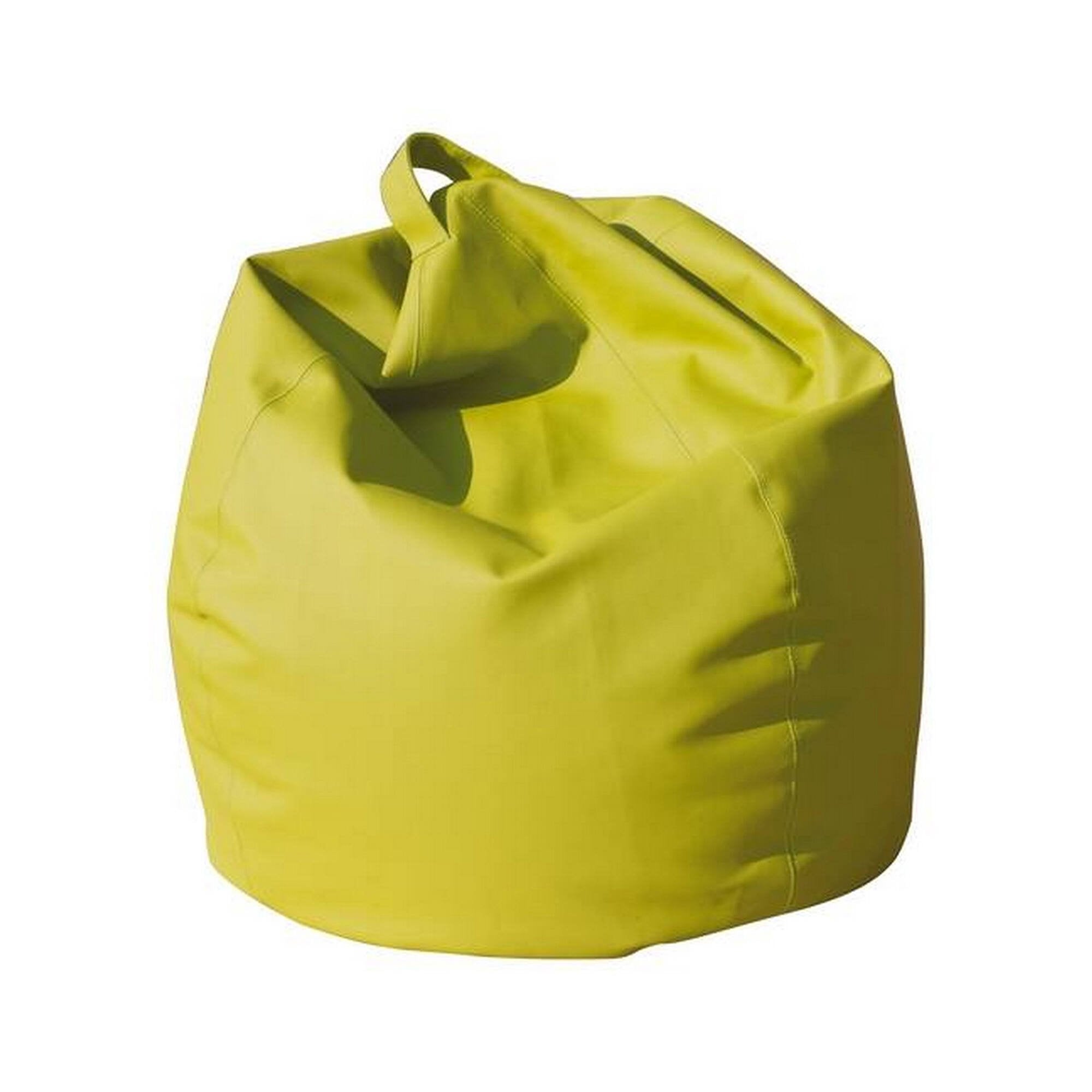 Pouf a sacco Azelia, colore giallo, Misure 80 x 120 x 80 cm