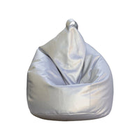 Pouf a sacco Azelia, colore argento, Misure 80 x 120 x 80 cm