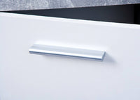 Credenza a cinque ante e due cassetti nella parte Dvega, colore bianco e cemento, Misure 115 x 77 x 30 cm