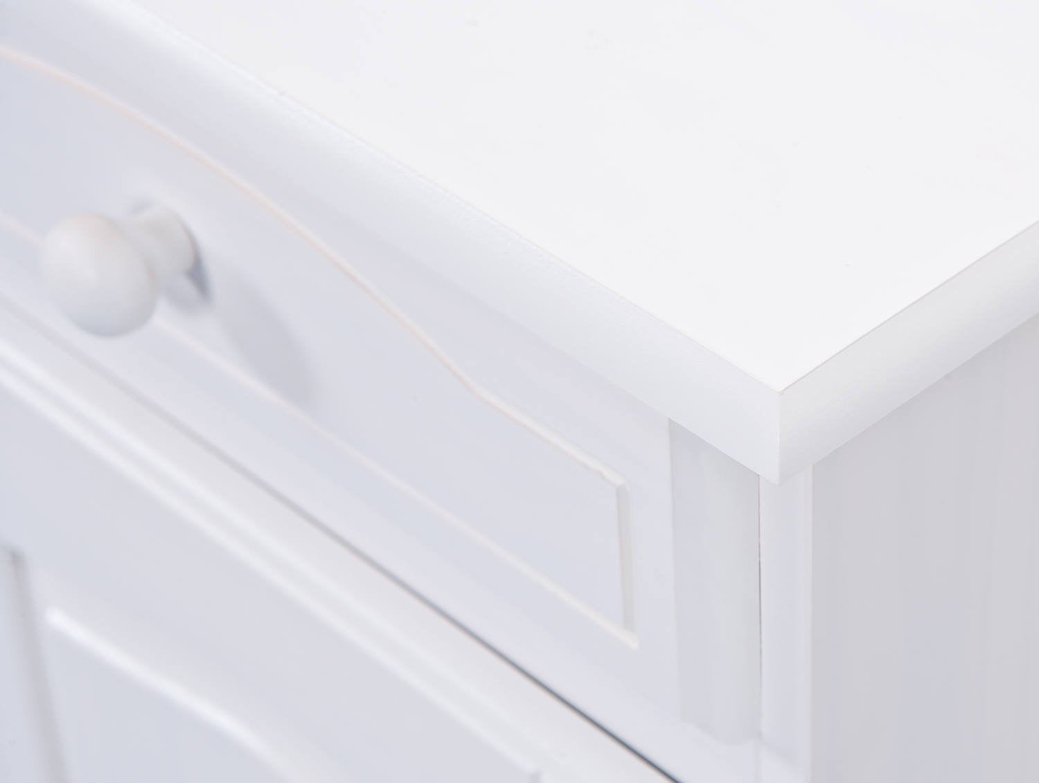 Credenza a due ante e due Dmcneal, colore bianco, cm 88 x 198 x 32