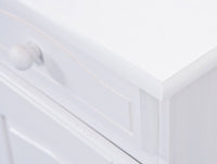 Credenza a due ante e due Dmcneal, colore bianco, cm 88 x 198 x 32