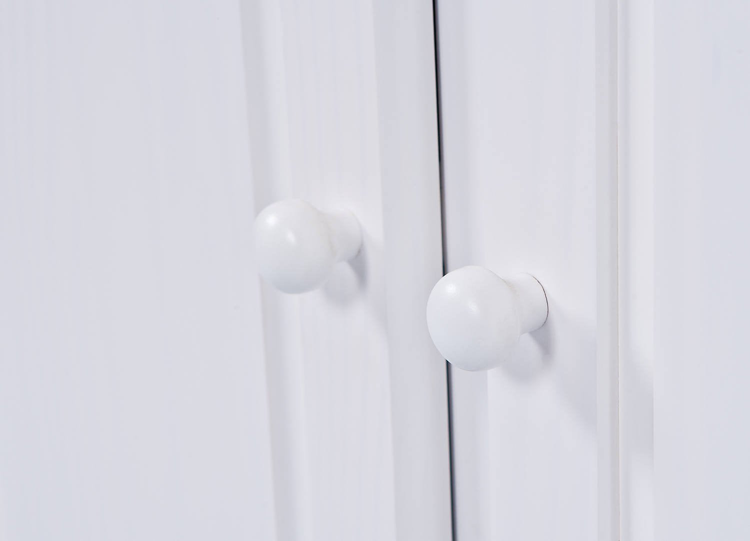 Credenza a due ante e due Dmcneal, colore bianco, cm 88 x 198 x 32