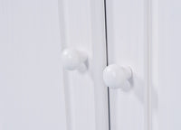 Credenza a due ante e due Dmcneal, colore bianco, cm 88 x 198 x 32