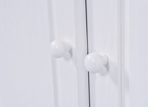 Credenza a due ante e due Dmcneal, colore bianco, cm 88 x 198 x 32