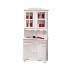 Credenza a due ante e due Dmcneal, colore bianco, cm 88 x 198 x 32