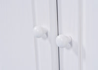 Credenza a due ante e due cassetti, colore bianco, cm 88 x 198 x 32