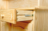 Credenza a tre ante e tre Dkohle, colore rovere chiaro, cm 130 x 198 x 32