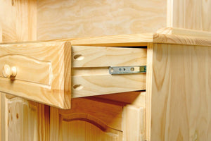 Credenza a tre ante e tre Dkohle, colore rovere chiaro, cm 130 x 198 x 32