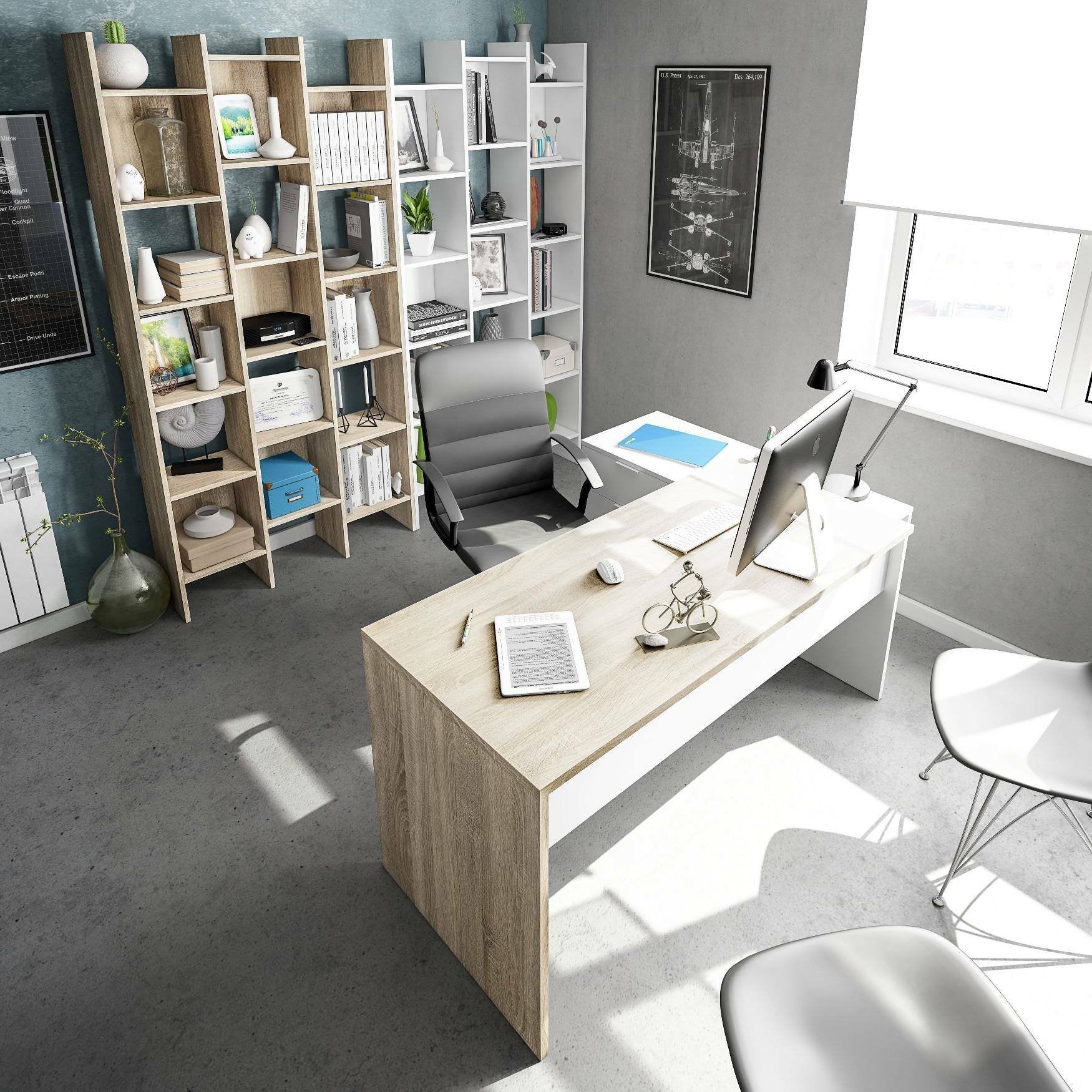 Biblioteca Areca, Libreria 18 Ripiani, 29x96x192h cm Bianco