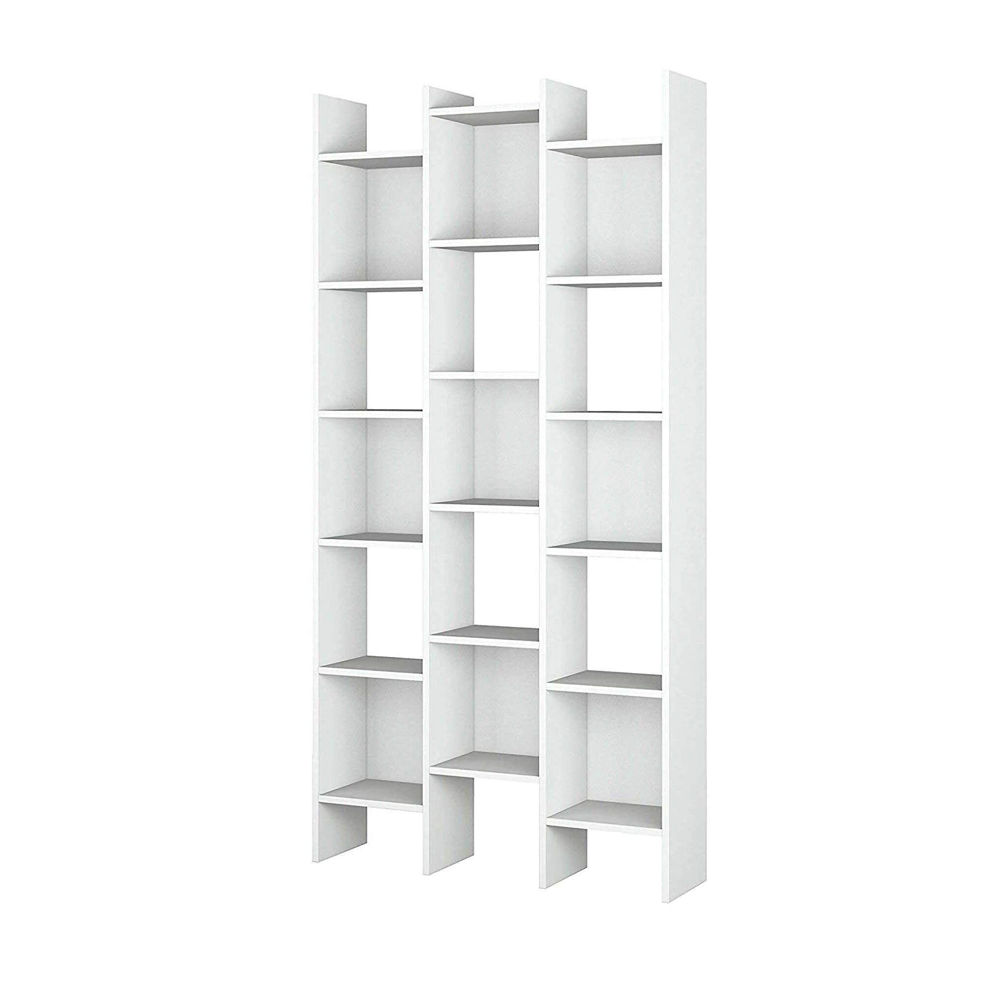 Biblioteca Areca, Libreria 18 Ripiani, 29x96x192h cm Bianco