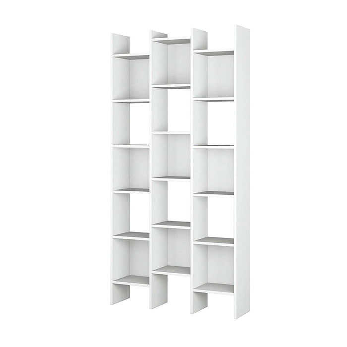 Biblioteca Areca, Libreria 18 Ripiani, 29x96x192h cm Bianco