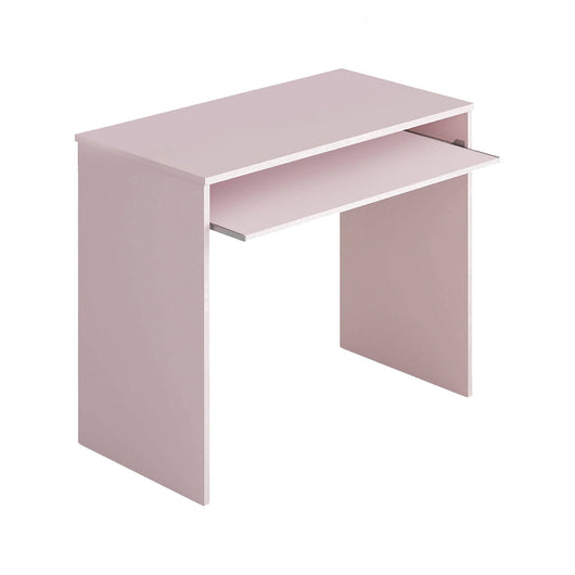 Scrivania Ajeje, Scrittoio per ufficio con ripiano, Tavolo da studio porta PC da ufficio o cameretta, Tavolo da studio, cm 90x54h79, Rosa