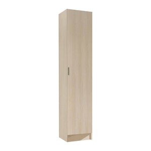 Armadio multiuso Alexander, Mobile ausiliario a 1 anta, Guardaroba portascarpe con ripiani, Scarpiera verticale, cm 37x37h180, Rovere