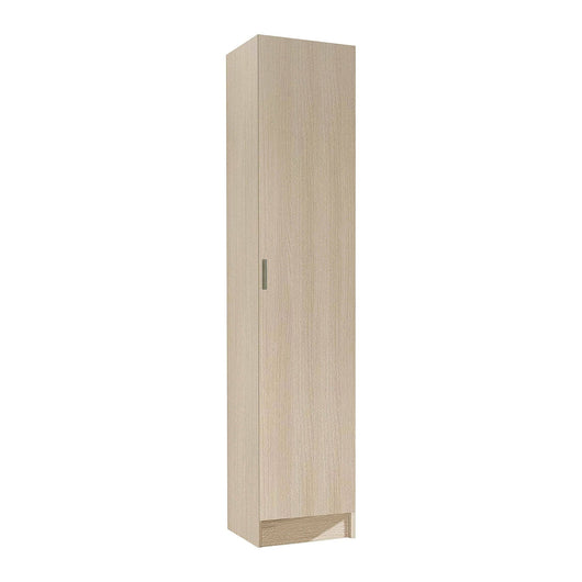 Armadio multiuso Alexander, Mobile ausiliario a 1 anta, Guardaroba portascarpe con ripiani, Scarpiera verticale, cm 37x37h180, Rovere